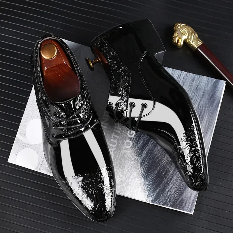 Black Patent Leather Oxford Dress Shoes 1