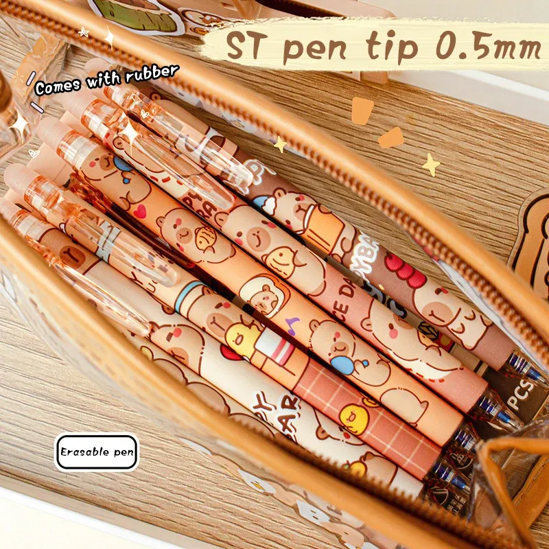 Capybara Gel Pen Set - 6Pcs Kawaii Pens 5