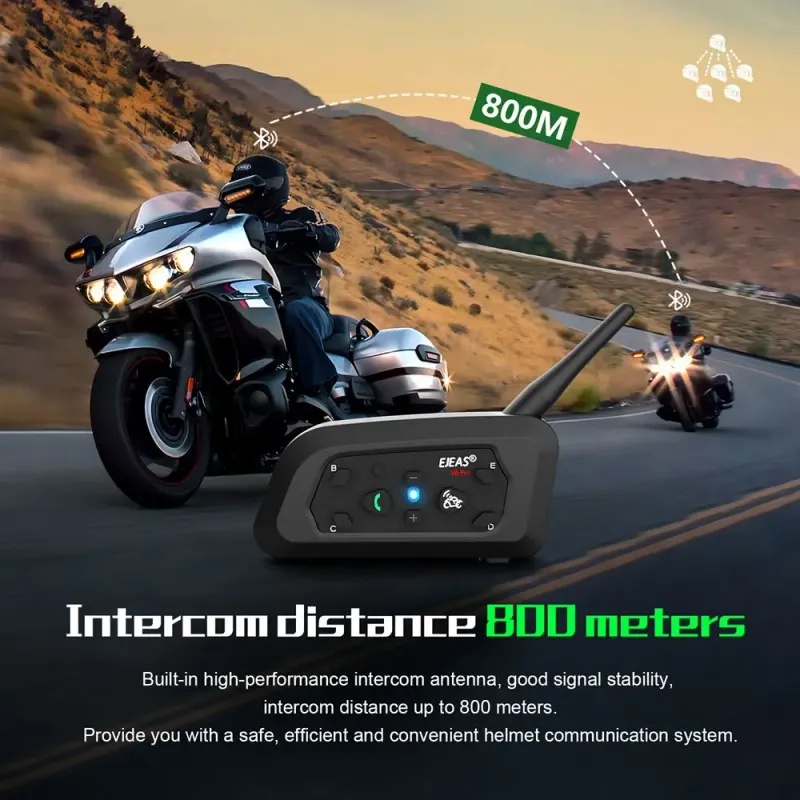 EJEAS V6 PRO+ Bluetooth Helmet Intercom 2
