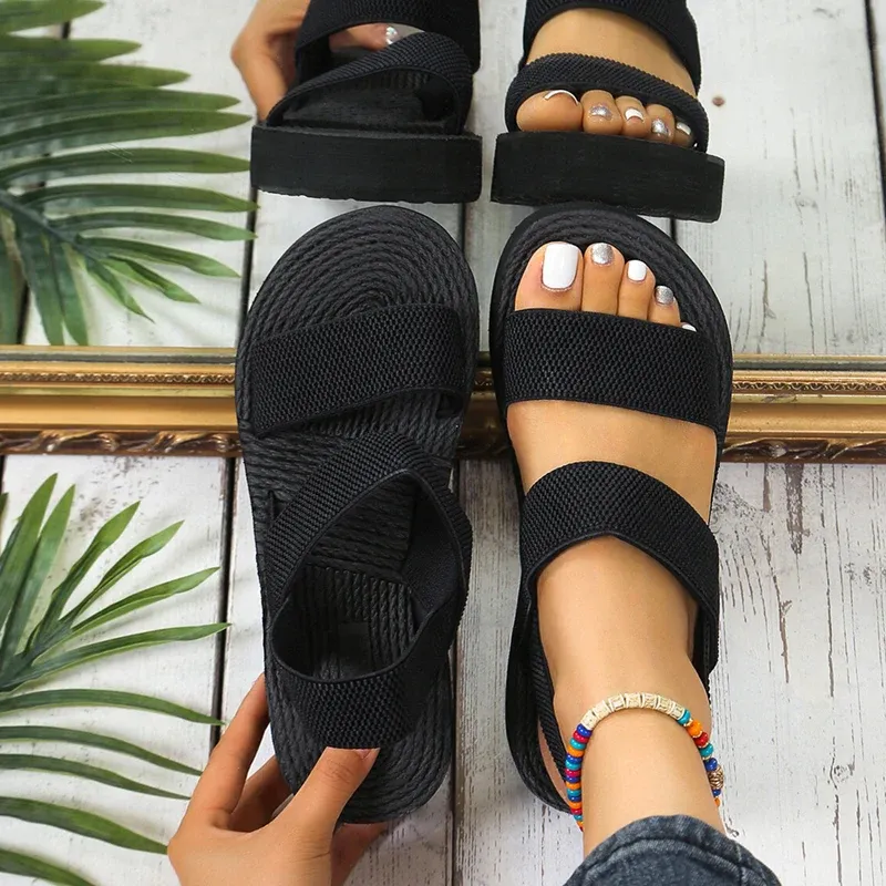 Big Size Slingback Wedge Sandals 5