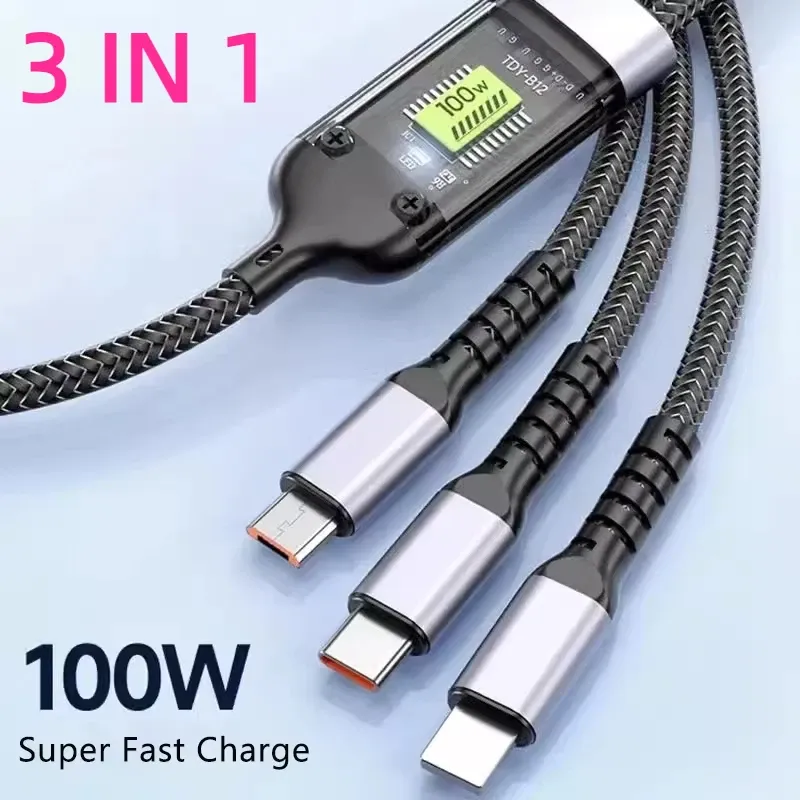 3-in-1 100W Fast Charging Cable 1