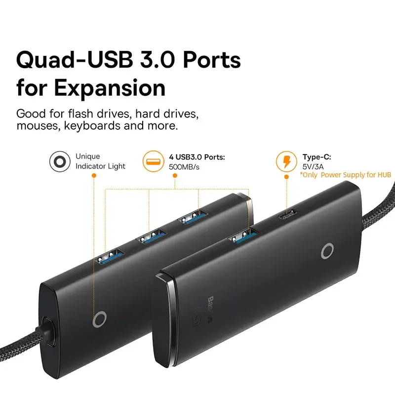 Baseus 4-in-1 USB C Hub Adapter 3