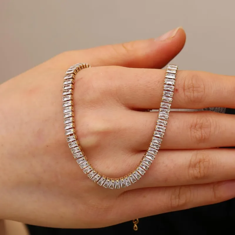 14K Gold Plated CZ Necklace 2