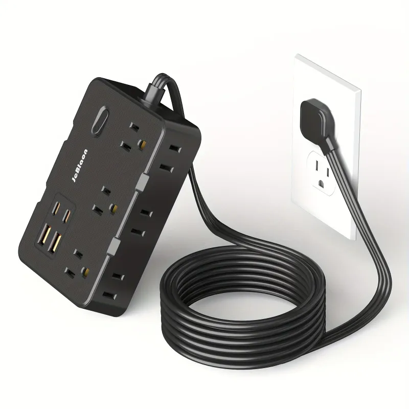 Flat Plug Power Strip with USB-C Ports 1