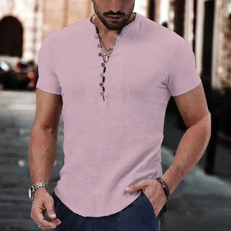 Men's Cotton Linen Button Shirt 4