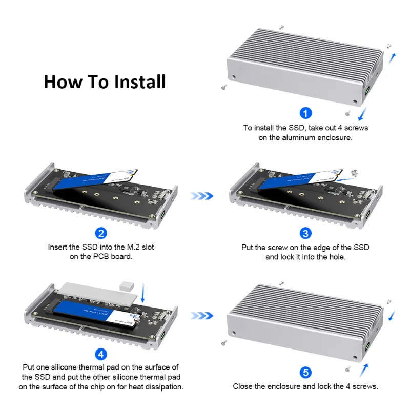 40Gbps M.2 NVMe USB 4.0 SSD Enclosure 6