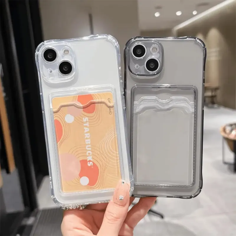 Transparent Card Bag Phone Case for iPhone 2
