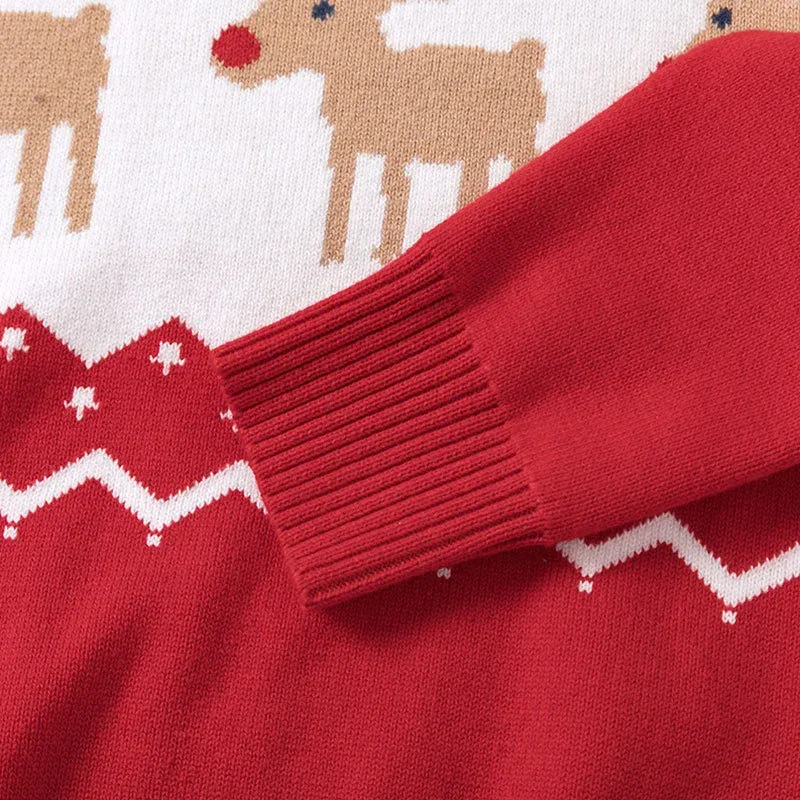 Family Christmas Elk Print Sweater 6