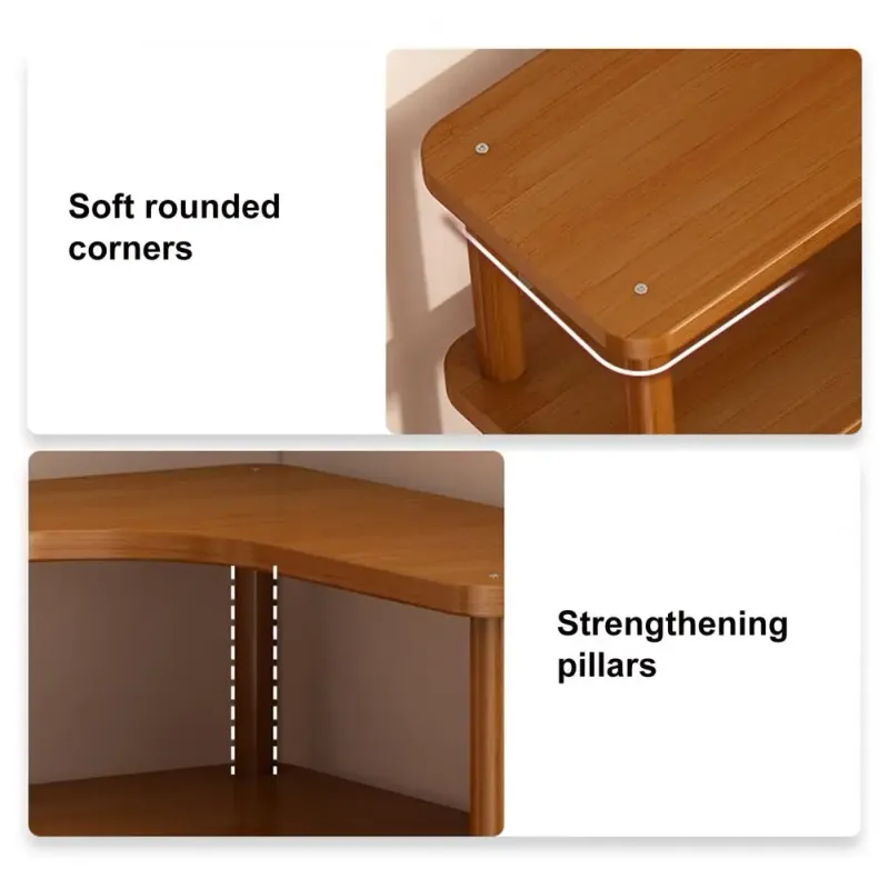 3-Tier Wooden Corner Shelf Organizer 5