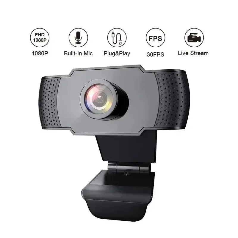 1080P HD Webcam with LED Light & Mic 1