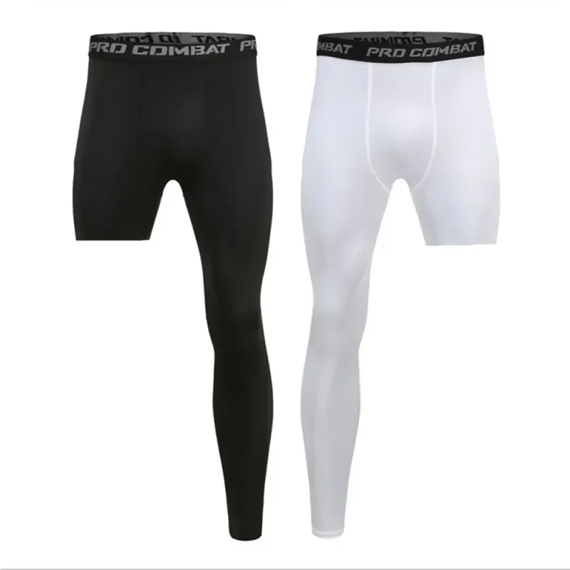 Men's One-Leg Cropped Compression Pants 2