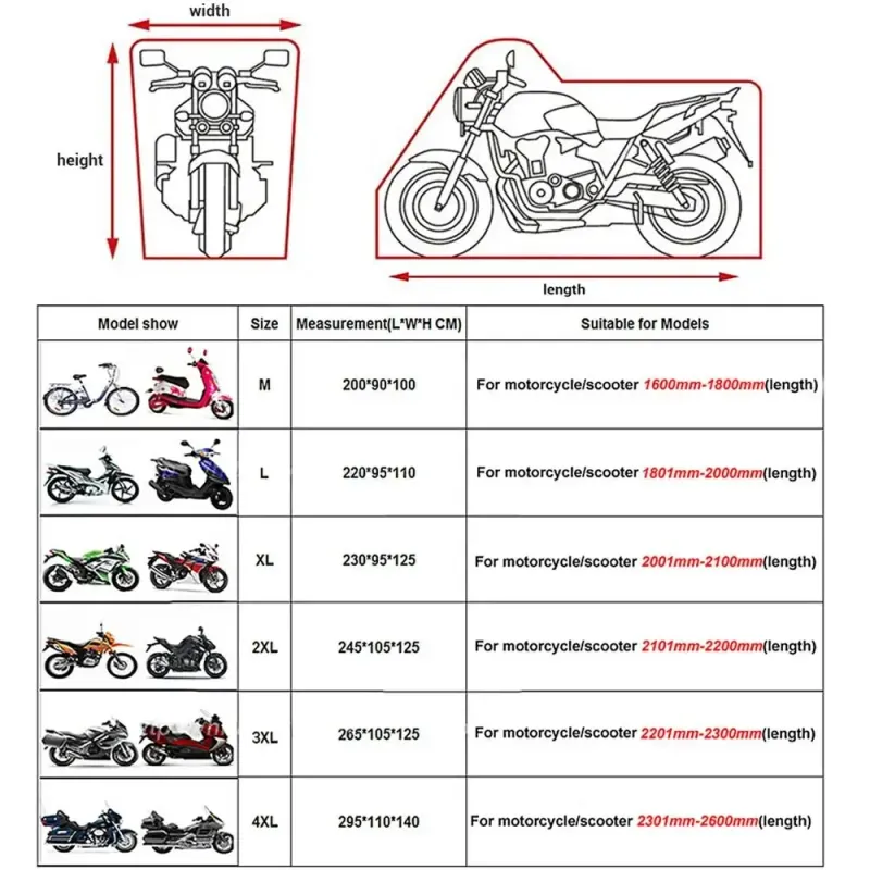 Waterproof Motorcycle Cover 190T 4