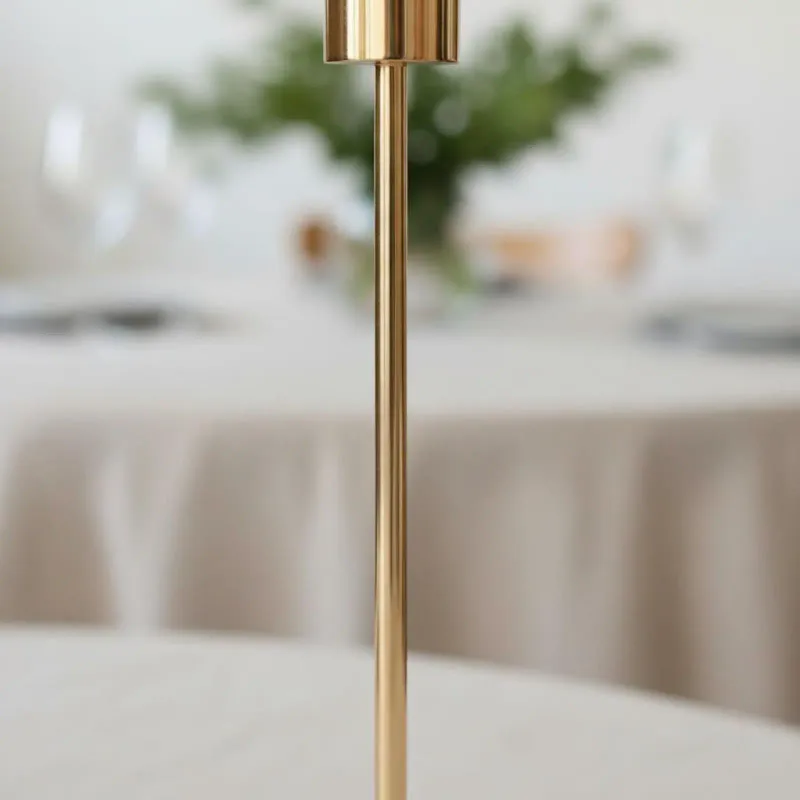 Gold Metal Candle Holder Set 4