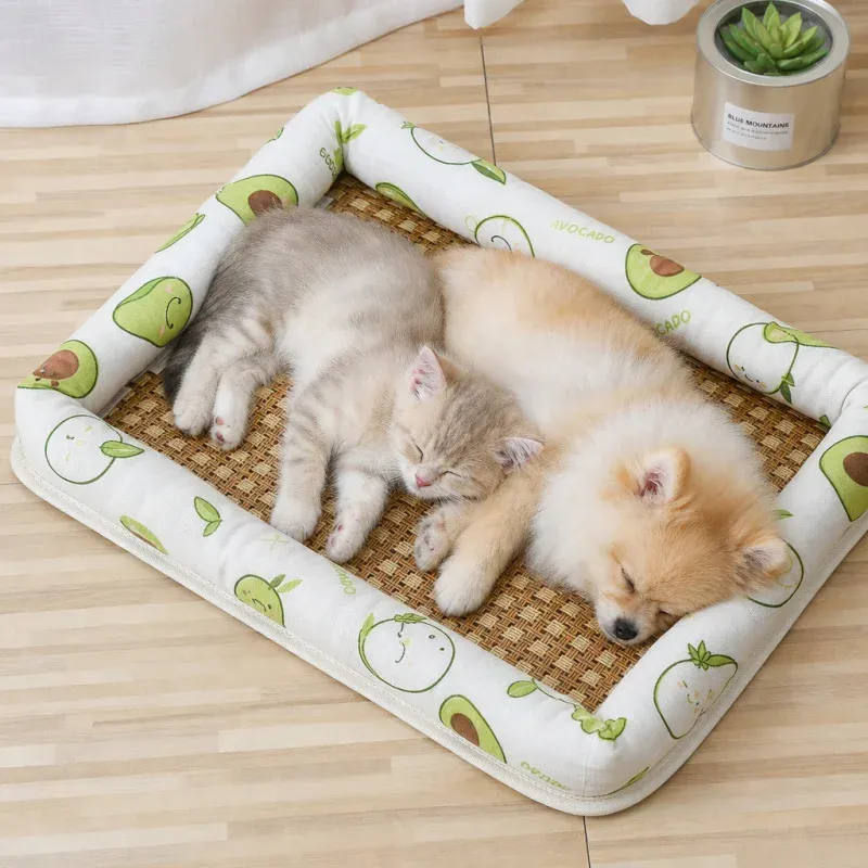 Summer Linen Rattan Pet Cooling Mat 5