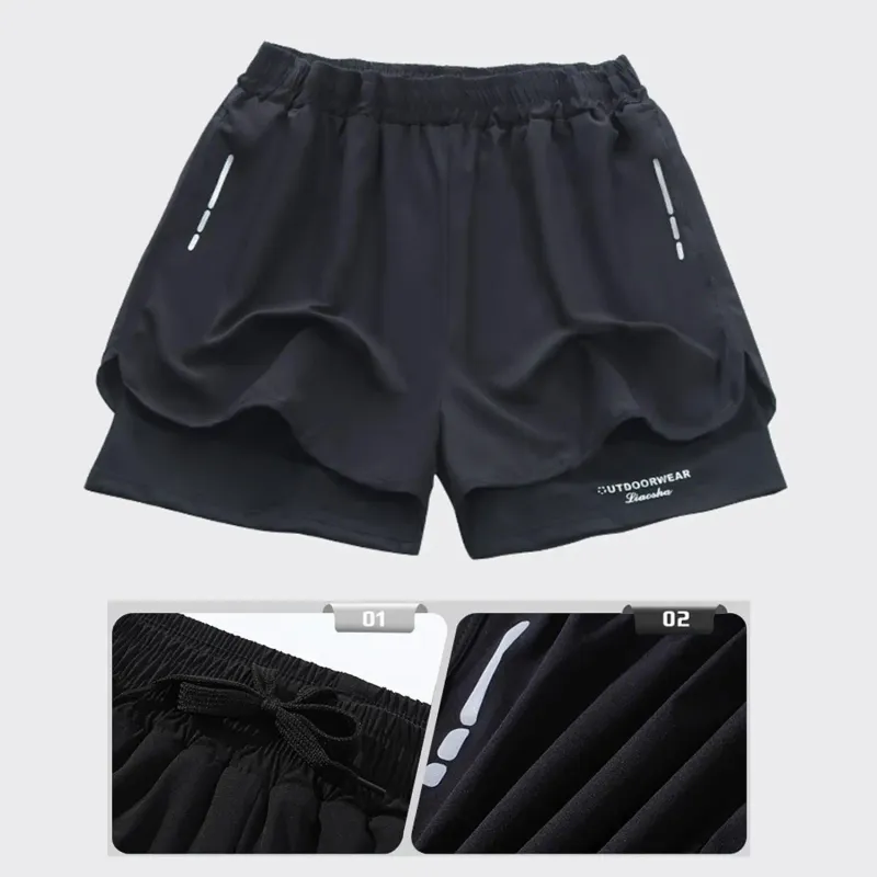 Men's Quick Dry Swim Trunks with Compression Liner 2