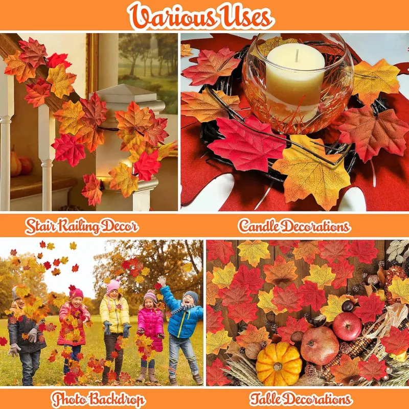 Artificial Maple Leaf Garland Set 2