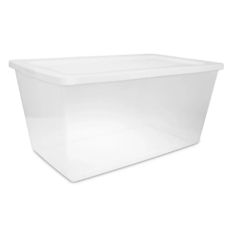 90 Quart Clear Storage Bin with Lid 1