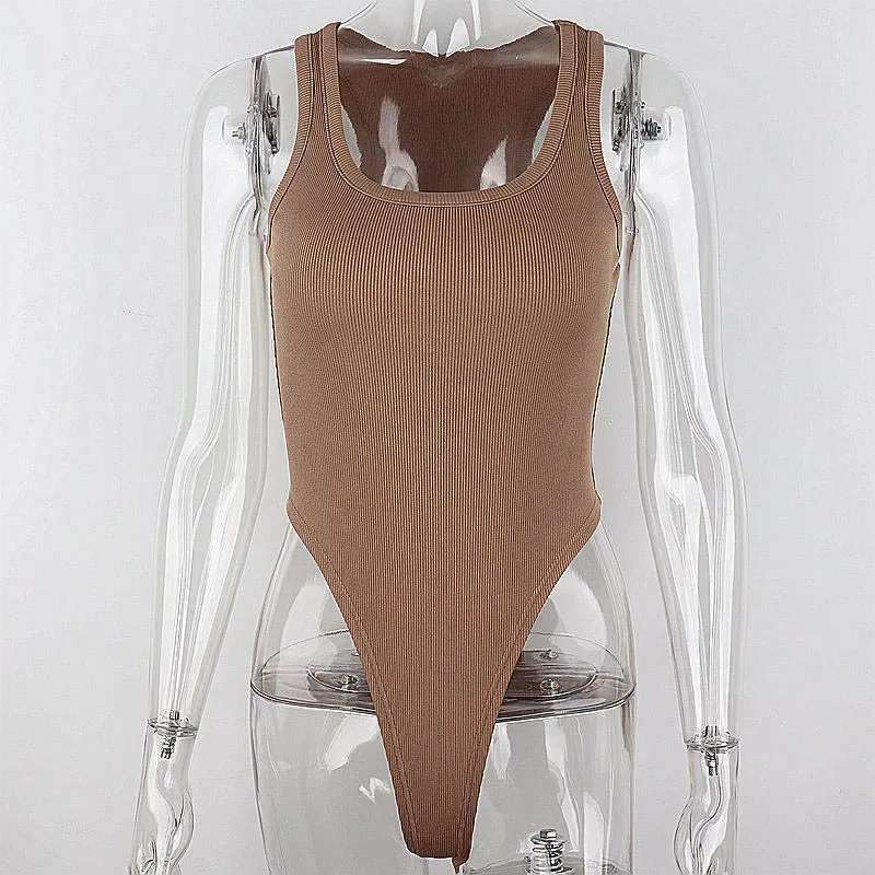 Sleeveless Knit Bodysuit - Off Shoulder 6