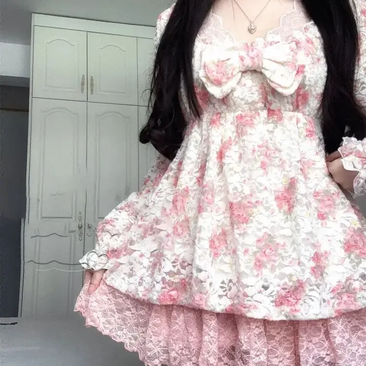 Y2K Floral Vintage Sweet Elegant Dress 2
