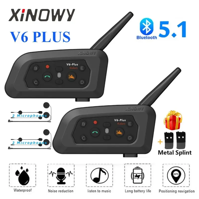 XINOWY V6 Plus Motorcycle Bluetooth Headset 1