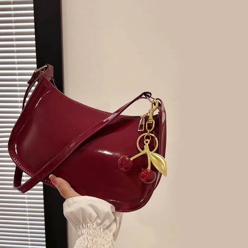 Cherry Pendant PU Leather Shoulder Bag 1
