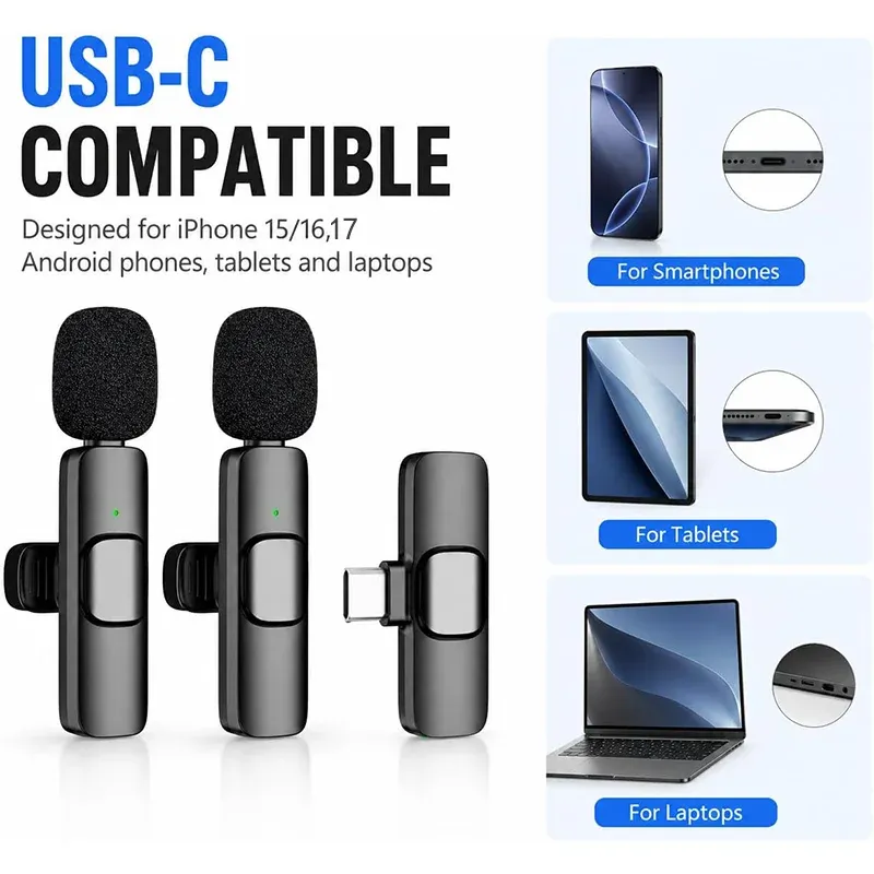 Wireless Lavalier Mic for iPhone & Android 1