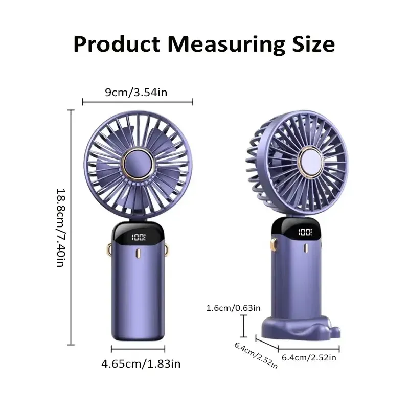 Portable Foldable Mini Fan USB Rechargeable 6