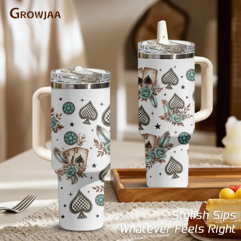 Checkered Spades 40oz Vacuum Flask 2