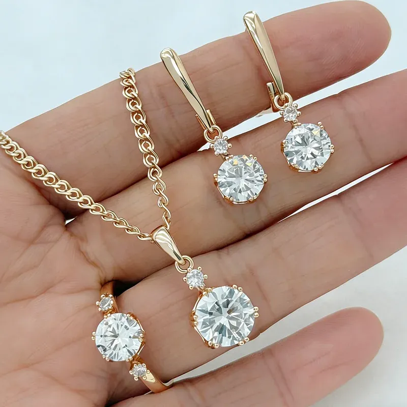 Kinel Natural Zircon Rose Gold Set 1