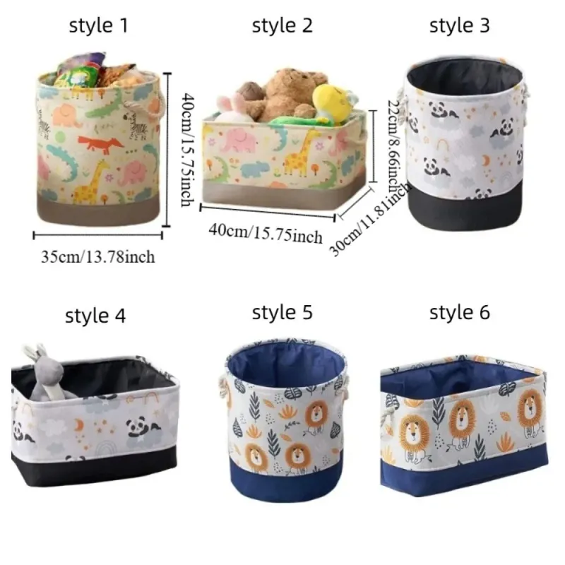 Cartoon Canvas Storage Basket 6