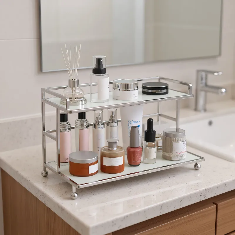 White Counter Storage Rack Organizer 5
