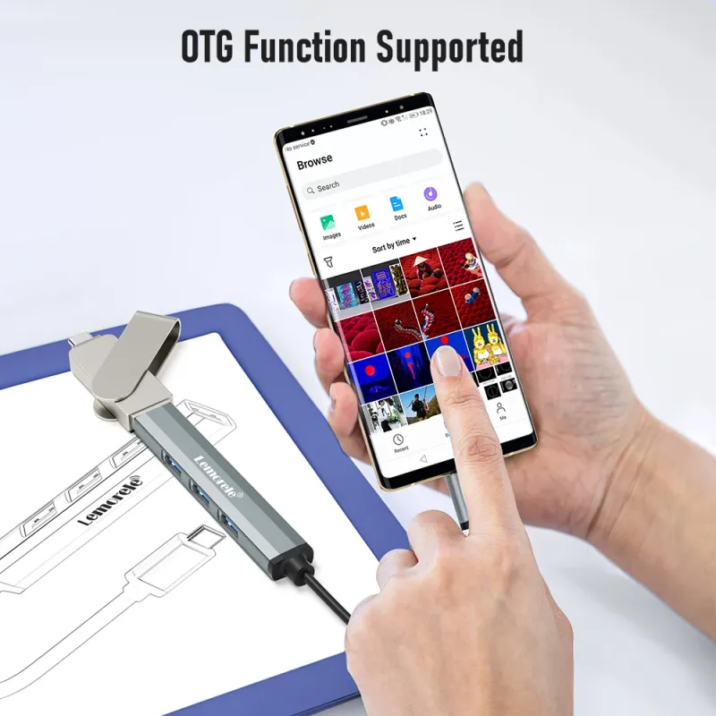 Lemorele 4-Port USB-C Hub Adapter 3