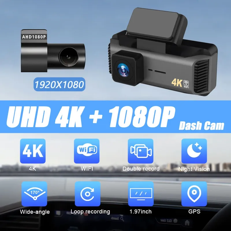 4K Dual Lens 5G WiFi GPS Dash Cam 2
