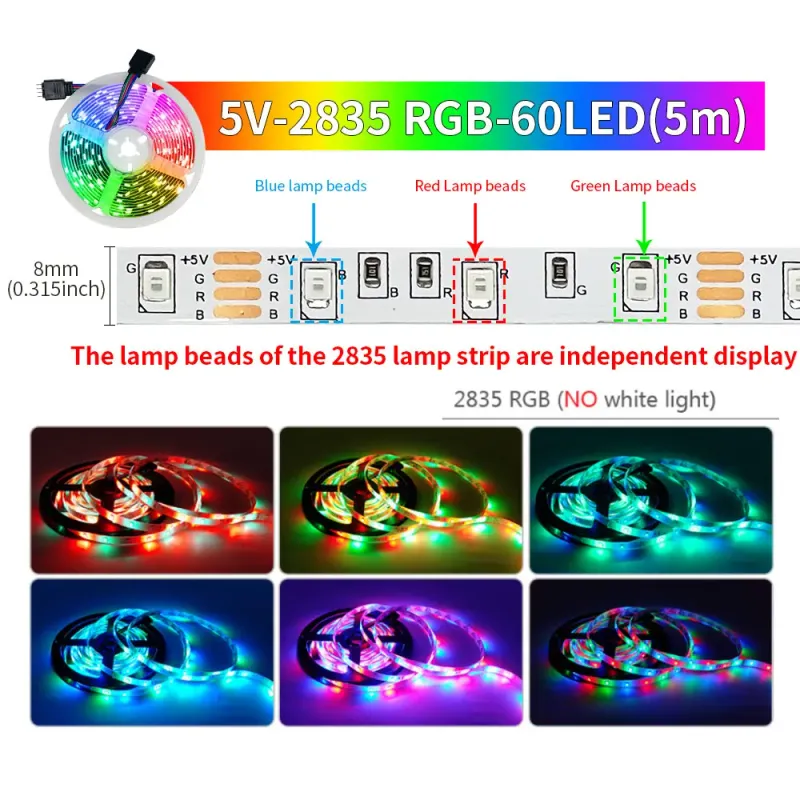 5M USB RGB LED Strip with Bluetooth App 3