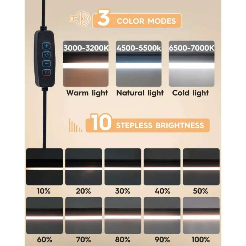 10W LED Swing Arm Desk Lamp with Clamp 4