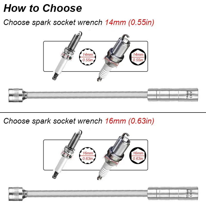 Magnetic Spark Plug Socket Wrench Kit 3