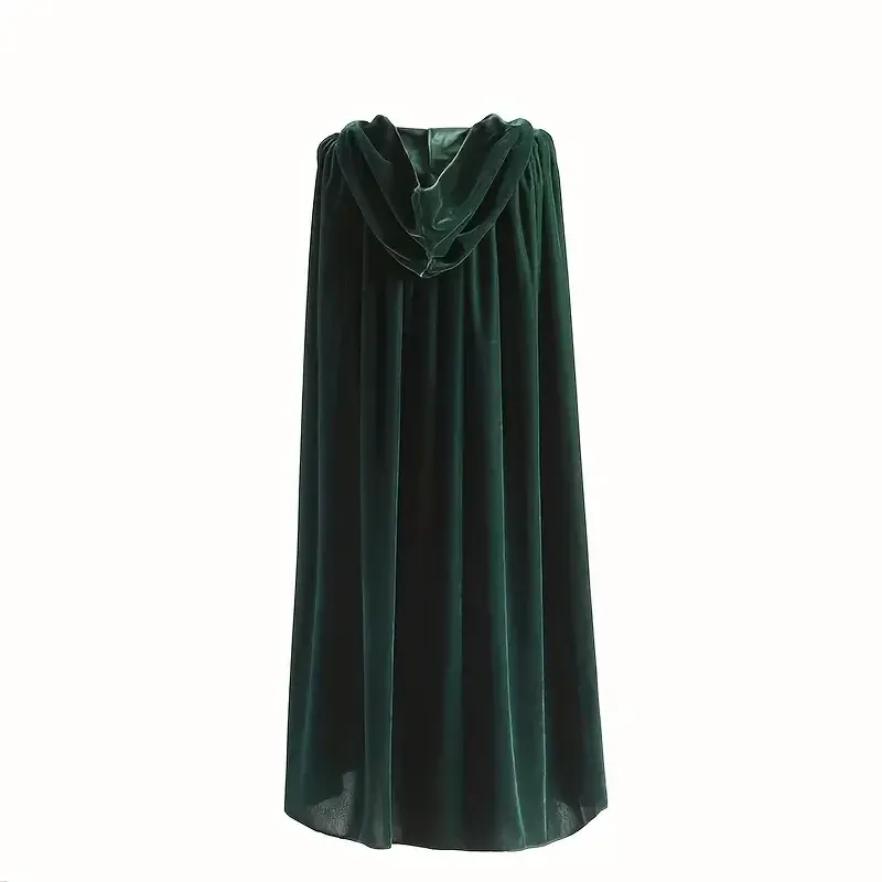 Medieval Hooded Velvet Cloak Cape 4