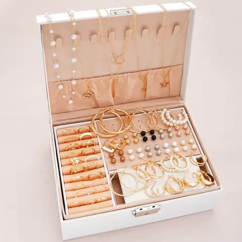 4-Piece Gold Boho Pearl Jewelry Set 4
