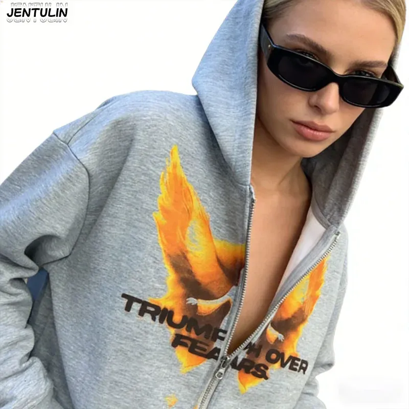 Grey Angel Guardian Zip Hoodie 2