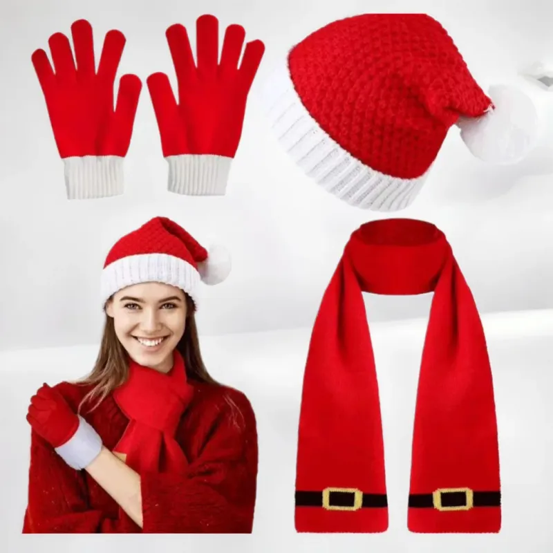 Christmas Knit Hat Scarf & Glove Set 2