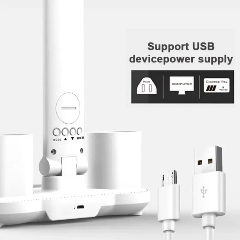 LED Clock Desk Lamp with USB Charger 4