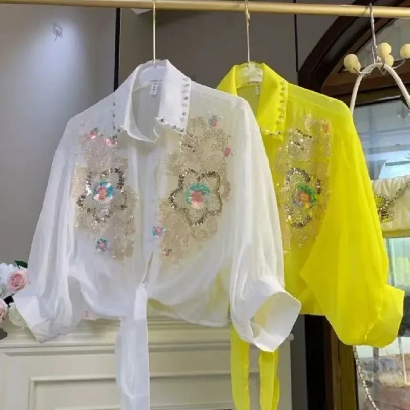 Sparkle Sequins Embroidery Blouse 1