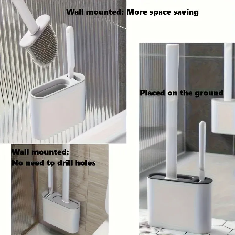 Wall Mount Toilet Brush Set 4