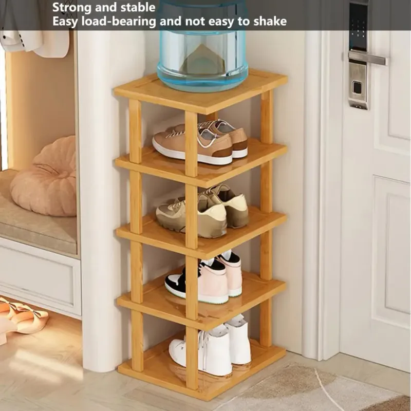 5 Tier Vertical Wood Shoe Rack 4