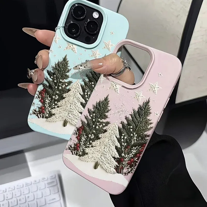 Christmas Tree Lychee Texture iPhone Case 4