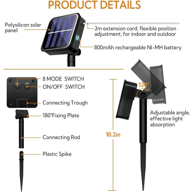 Solar Fairy Lights - 8 Modes Waterproof 5