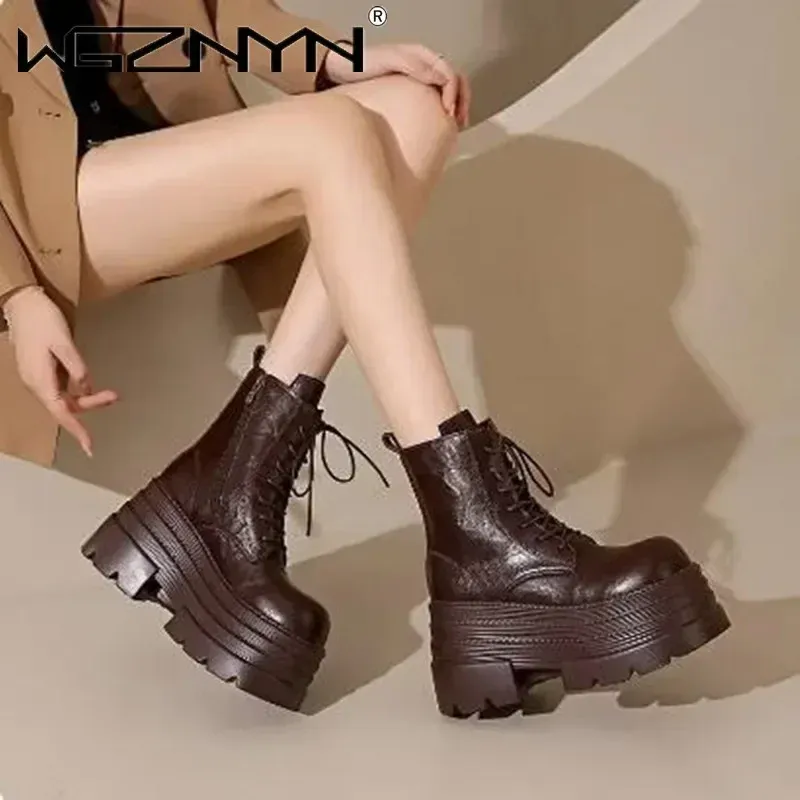 Gothic Platform Combat Ankle Boots 6