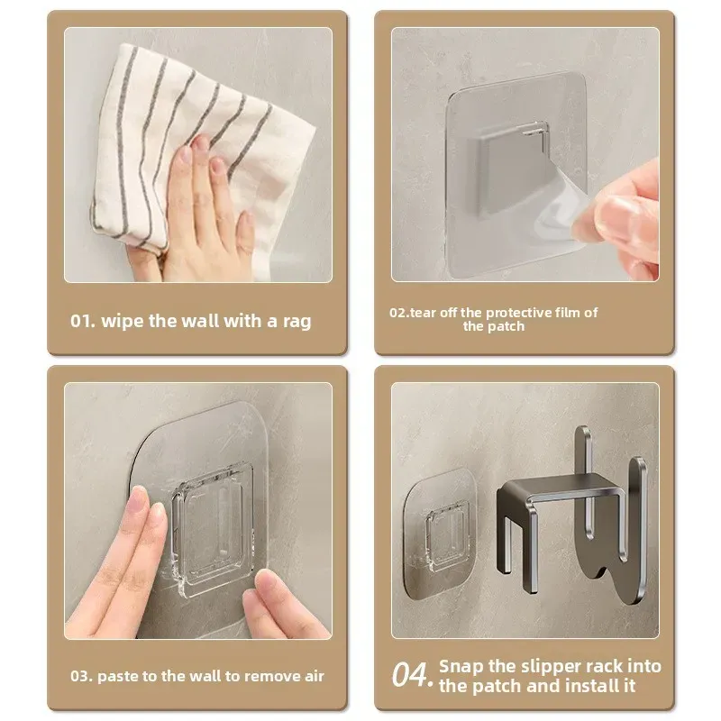 Wall-Mounted Bathroom Slipper Rack 3
