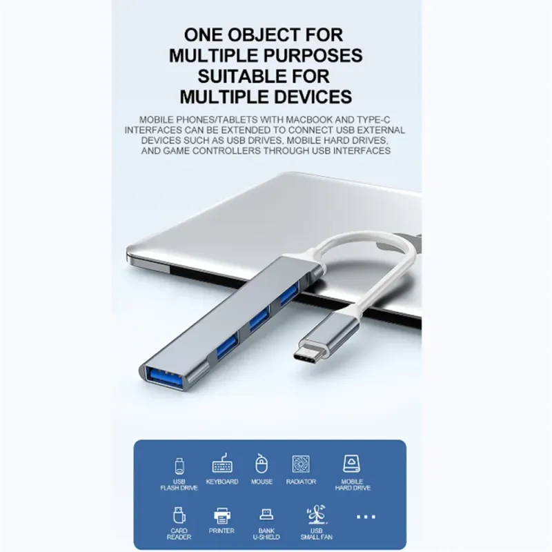 4-in-1 USB 3.0 Hub with Type-C OTG 6