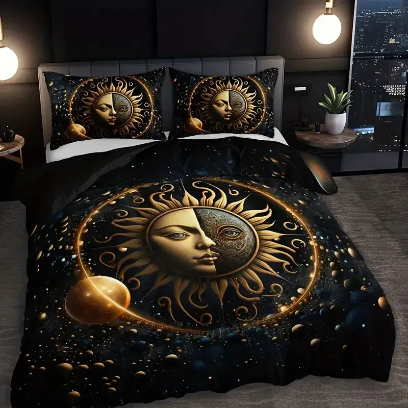 Boho Sun & Moon Duvet Cover Set 3
